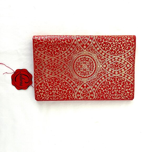 Ledorna Red and Gold Passport Wallet, Never used with Original Tag, Rare! - Picture 1 of 10